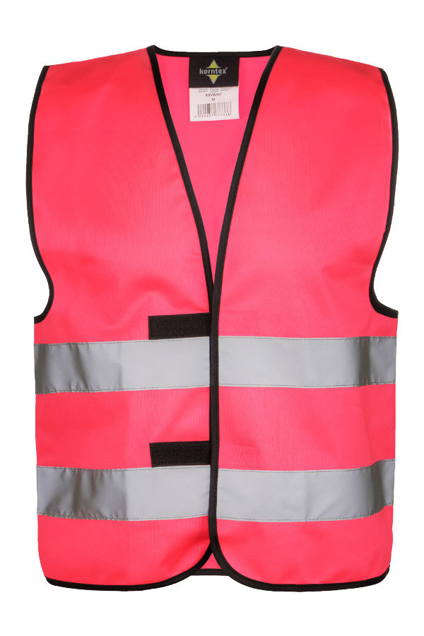 Pinke Korntex Warnweste mit schwarzem Saum