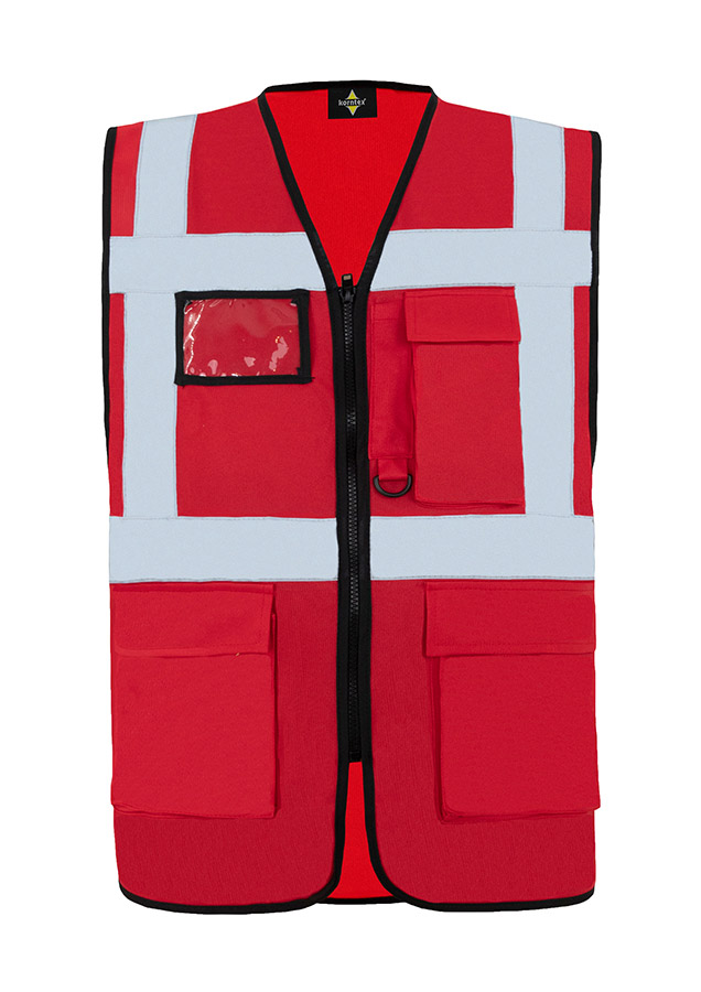 Multifunktionale Warnweste im Comfort-Fit „Hamburg“ - Rot