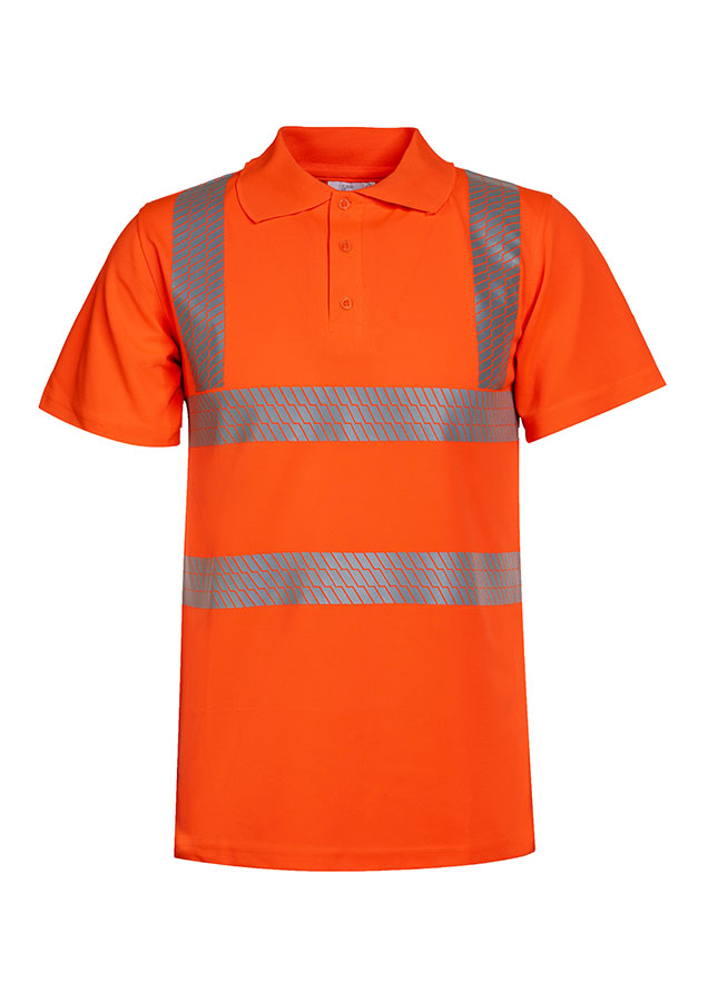 Orangenes Polo-Shirt mit Reflexstreifen Broken Reflex