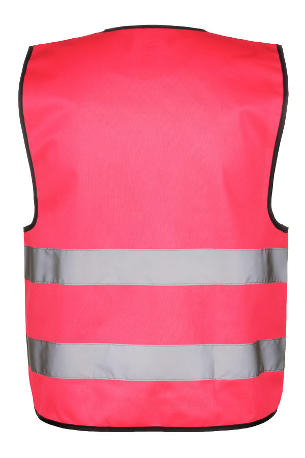 Pinke Korntex Warnweste mit schwarzem Saum