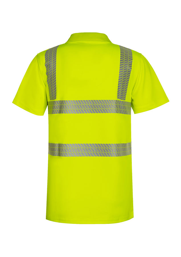 Signal-gelbes Polo-Shirt mit Reflexstreifen Broken Reflex