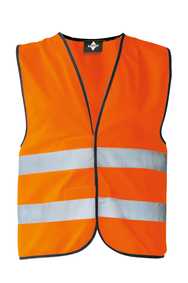 Orangene KXVW Korntex Warnweste mit schwarzem Saum