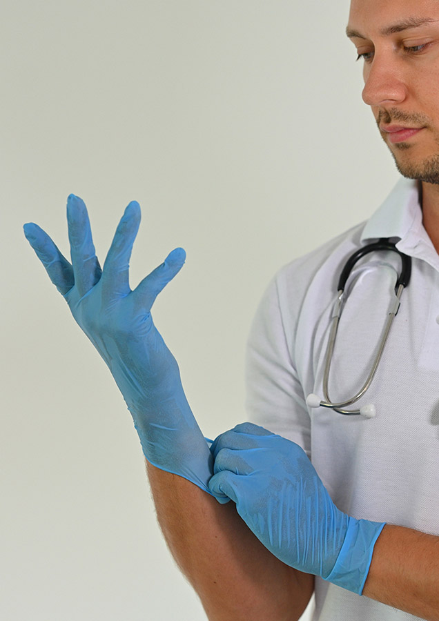 Einweg-Nitrilhandschuhe Kars von Korntex, Blau, 100er Pack, latexfrei, puderfrei, elastisch und reißfest, für nicht-sterile Umgebungen, S–XL